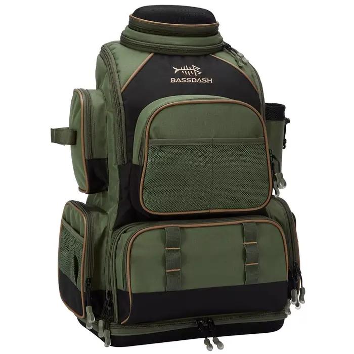 Sac à dos pêche tactique Bassdash léger - Boîte à matériel souple avec protection pluie intégrée