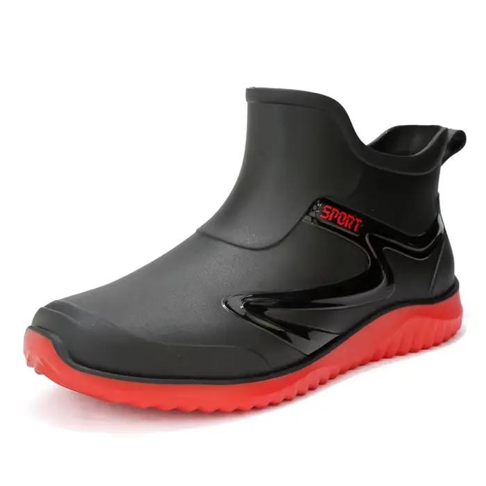 Bottes basses imperméables homme antidérapantes caoutchouc pour chantier et protection travail pêche