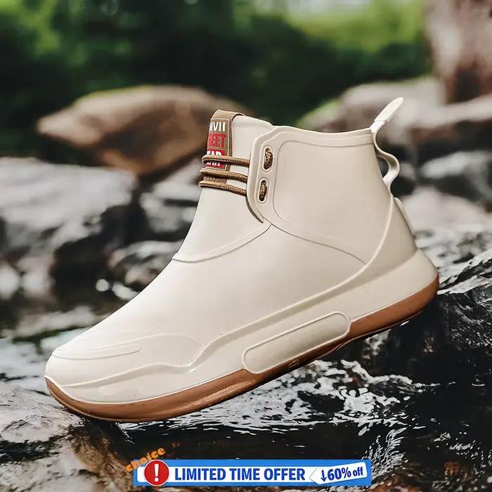 Bottes caoutchouc cheville homme femme pluie imperméables pêche travail jardin cuisine mode anti-dérapage
