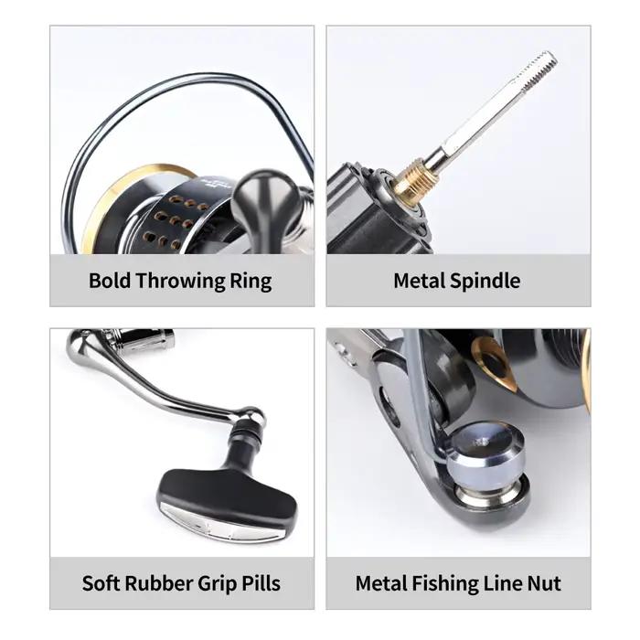 Moulinet spinning DEUKIO 5.2:1 frein MAX 15lbs pour eau douce et mer moulinet robuste et performant pour pêche en bateau rocher plage lac rivière reservoir d'étang occlusion de pêche océanique淡水请替换为“海洋”
