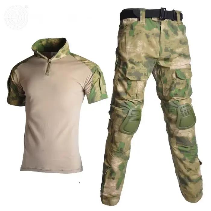 Tenue de camouflage tactique complète avec coudières et genouillères pour pêche, chasse et randonnée
