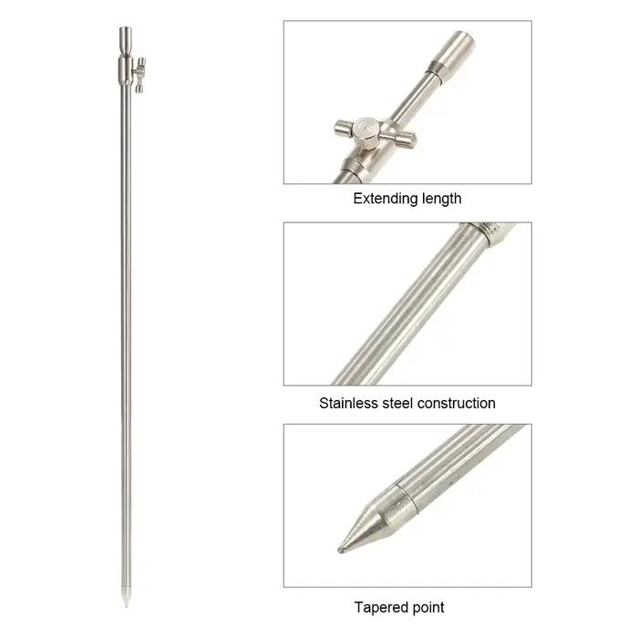 Bankstick réglable en inox 55-100cm pour rod pod carpe - Support ajustable pour alarmes de touche
