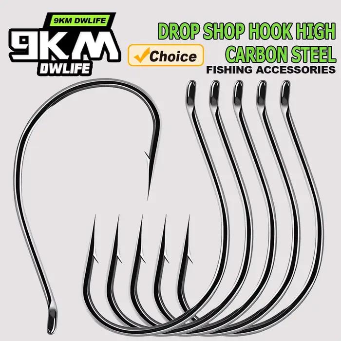 Hameçons drop shot 9KM 50-200 pièces nickel noir wacky rig pêche bass mer eau douce