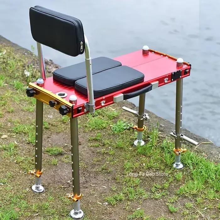 Chaise de pêche pliante plage robuste portance élevée siège extérieur multi-fonctions avec dossier