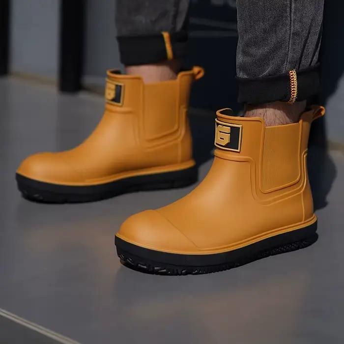 Bottes de pêche imperméables fourrées homme pour hiver avec doublure polaire chaude
