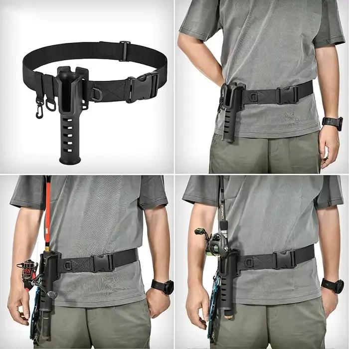 Porte-canne réglable et portable avec ceinture - Accessoire de pêche pratique pour les sessions en extérieur