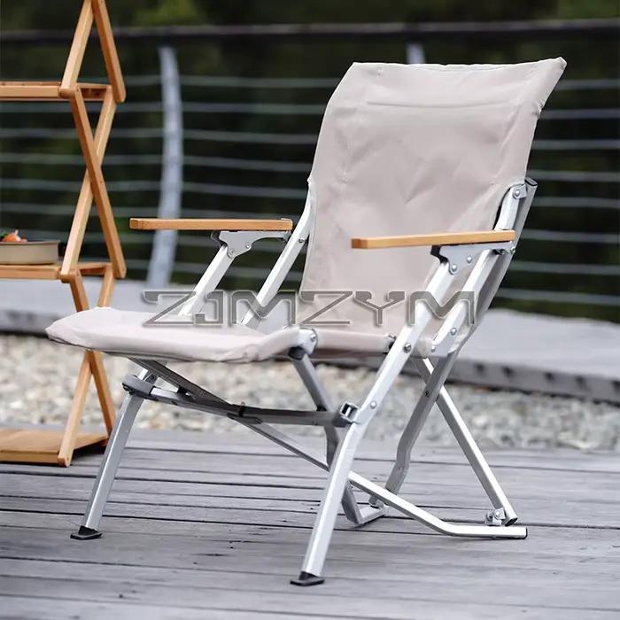 Chaise pliante aluminium dossier haut inclinable pour pêche loisir camping portable extérieur