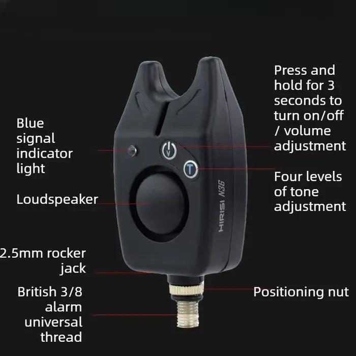 Détecteur de touches pour pêche à la carpe avec LED - Alarme réglable volume et sensibilité pour pêche nocturne