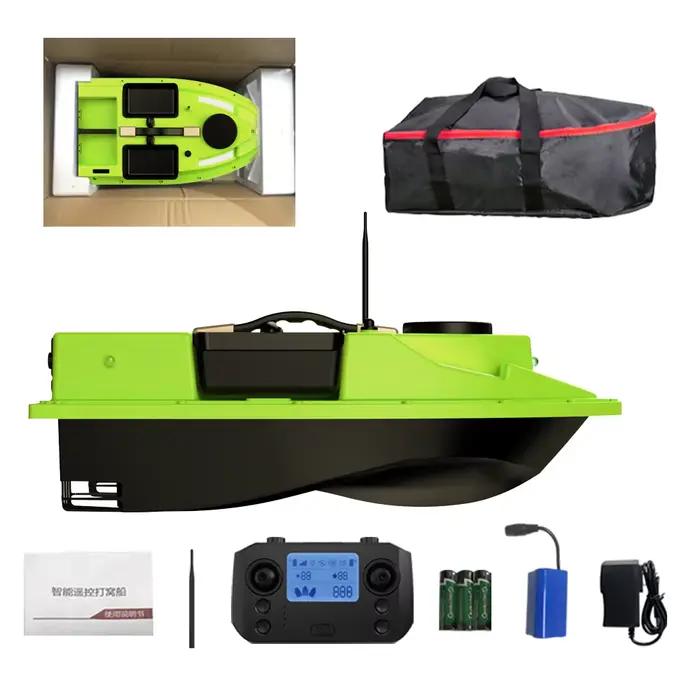 Bateau d'amorces GPS à 4 compartiments LOKEEVAN D19 avec télécommande LCD et feux de navigation RVB pour pêche nocturne et jour