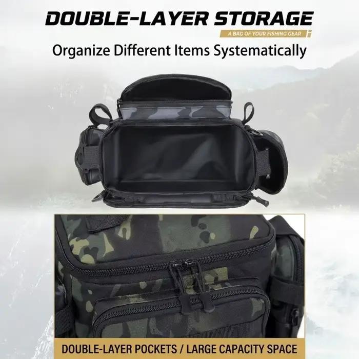 Sac bandoulière pêche étanche grande capacité avec porte-canne - Accessoires sport outdoor portable