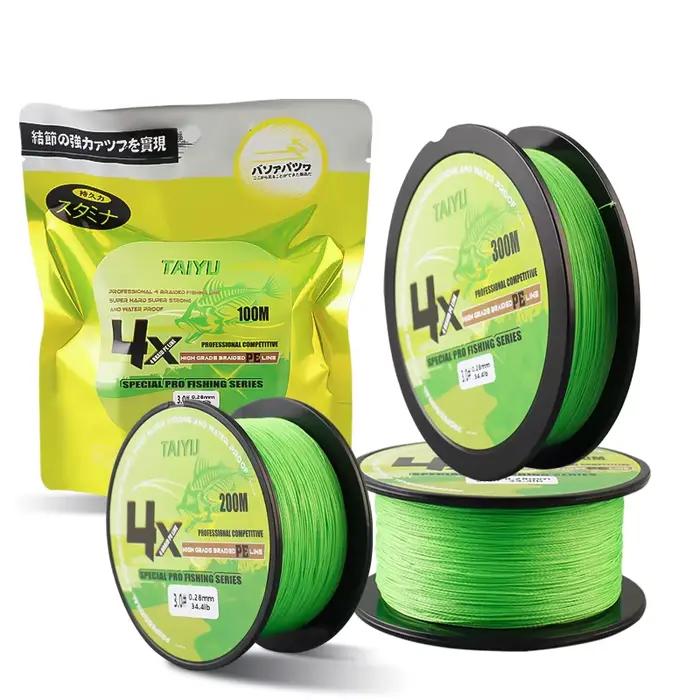 Ligne de pêche PE multifilament TAIYU 4 brins 200 mètres 19LB-70LB, durable et ultra fluide pour