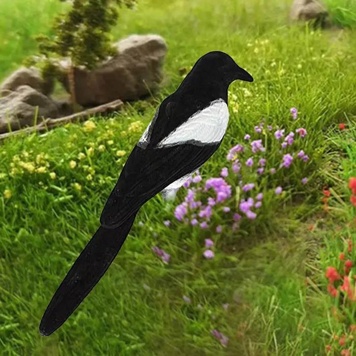 Pie empaillée en mousse pour piège Larsen - Leurre simulation oiseau pour chasse et décoration jardin