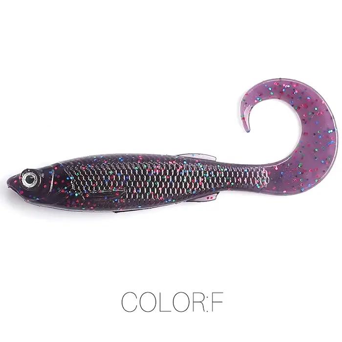 Leurre souple shad T-Tail 5cm 6.5cm pour brochet sandre, leurre de pêche carnassier avec yeux 3D