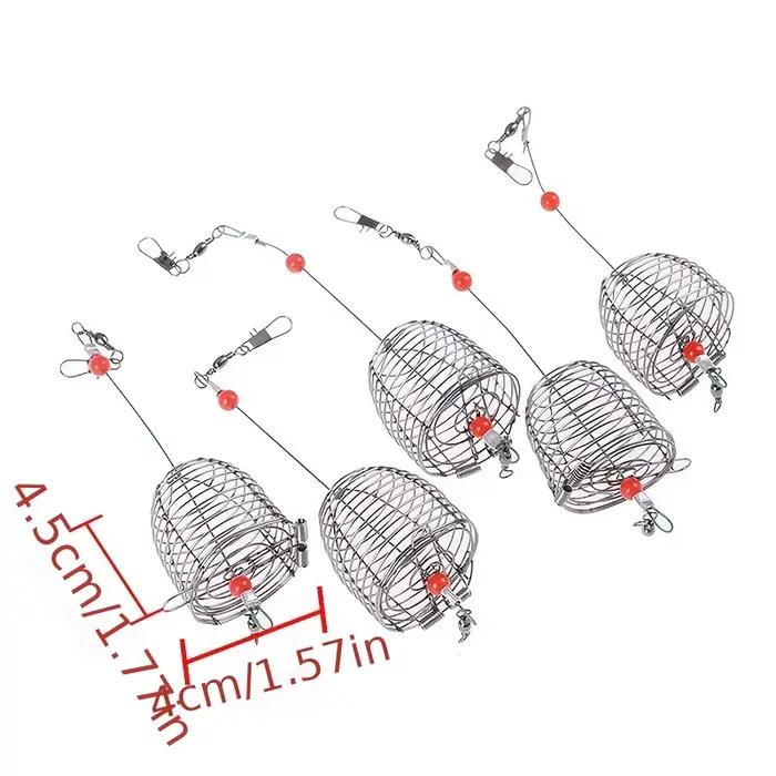 Cage à appâts de pêche en acier inoxydable, 5 pièces emboîtables pour amorçage