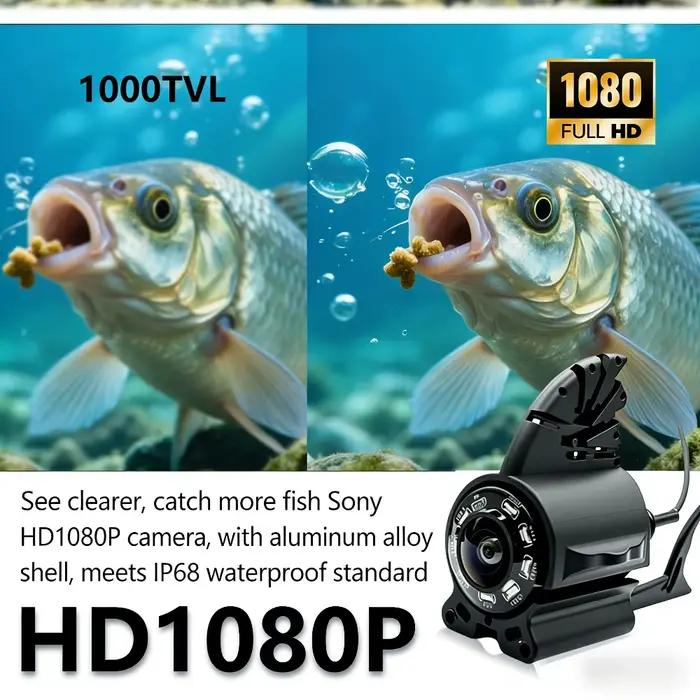 Caméra sous-marine DVR 8" pour pêche avec écran 1280x720, vision 1080P Full HD jusqu'à 20m de profondeur