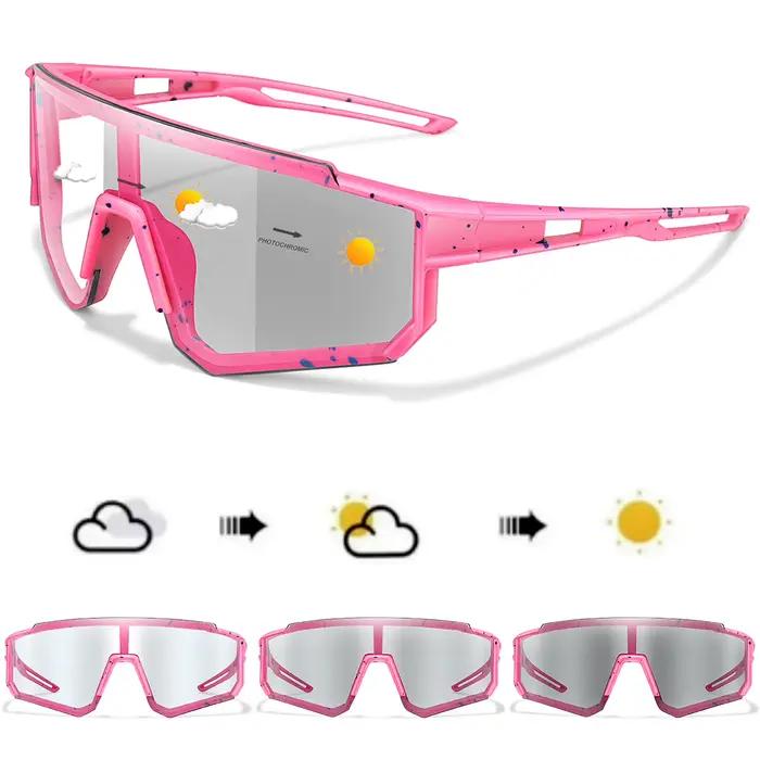 Lunettes photochromiques vélo pêche - Monture carrée anti-vent pour VTT et sports outdoor