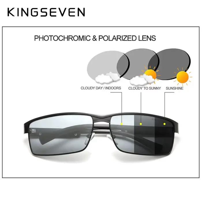 Lunettes de soleil photochromiques polarisées KINGSEVEN pour pêche - Verres caméléon UV400 anti-éblouissement