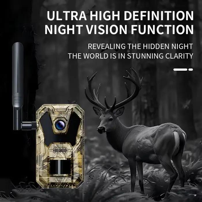 Nouvelle caméra de chasse 4G panneau solaire 4K application vision temps réel détection PIR 940nm animaux