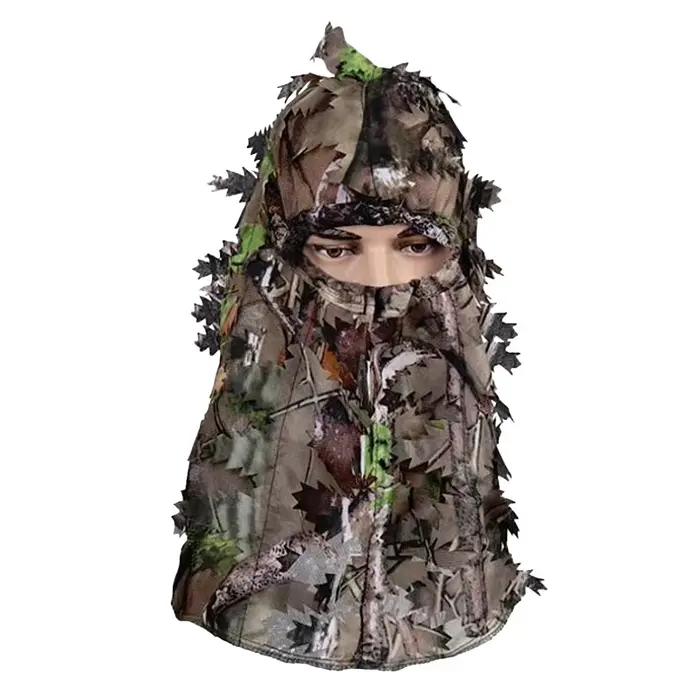 Cagoule camouflage 3D tout-en-un respirante tactique ghille feuille extérieur camping chasse entraînement pêche