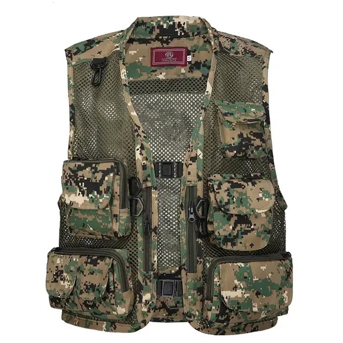 Veste de pêche estivale respirante à multiples poches déperlante et séchage rapide pour activités extérieures