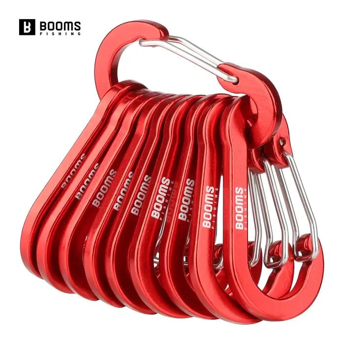 Mousquetons aluminium Booms Fishing 10 pièces - Clips multifonctions 5cm pour accessoires de pêche et clés
