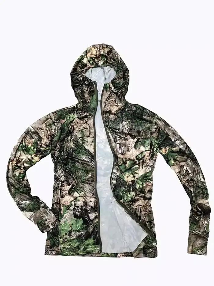 Combinaison pêche été soie glacée confortable - Tenue camouflage bionique élastique anti-transpiration légère