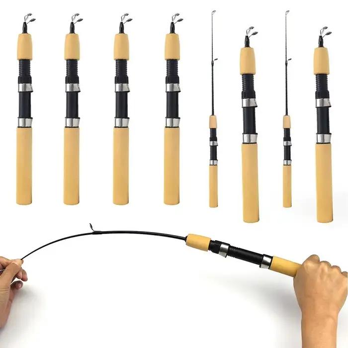 Canne à pêche sur glace télescopique 60cm 80cm 1m, canne pen rod portable pour pêche hivernale spinning en étang