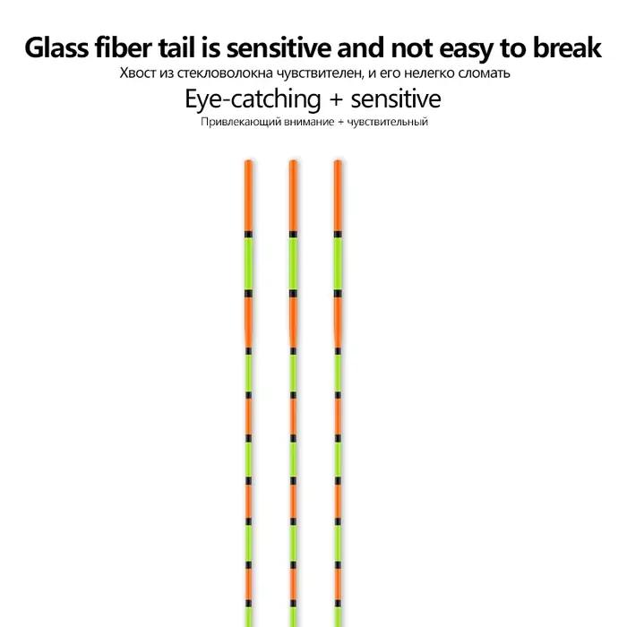 Flotteurs composites nano 3 pièces pour pêche en eau peu profonde lac et rivière, avec queue dure