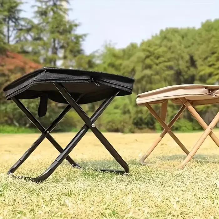 Tabouret pêche pliant style sac à main 2026 - Siège compact pour voyage et pique-nique