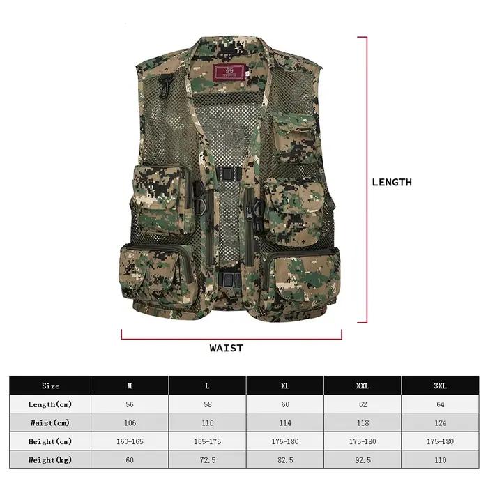 Veste de pêche estivale respirante à multiples poches déperlante et séchage rapide pour activités extérieures