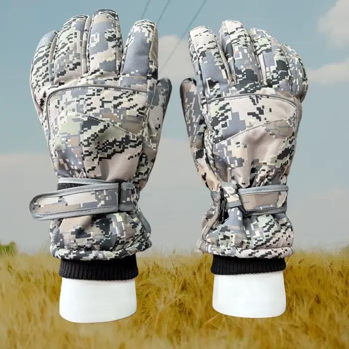 Gants de chasse camouflage imperméables trois en un pour pêche hivernale et conditions froides