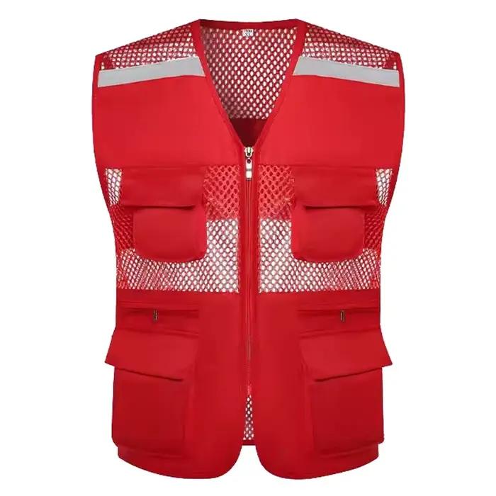 Veste de pêche grande taille sans manches multi-poches pour camping et sports outdoor été