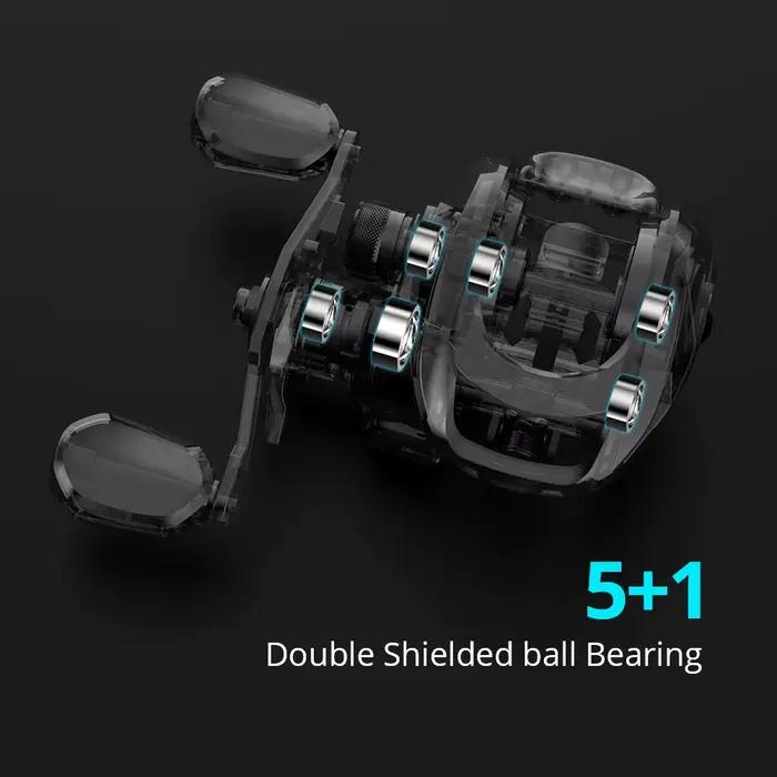 Moulinet casting KastKing Brutus avec frein magnétique 7.2:1, 5+1 roulements, 8KG de drag - Pêche sportive
