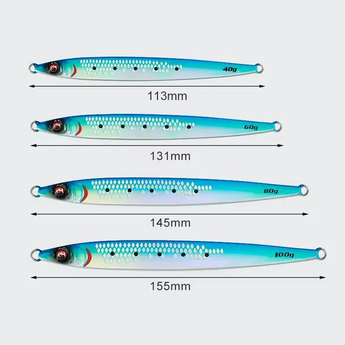 Leurre jigging SARDINE JIGGINGPRO 40-100g - Slider UV long cast pour pêche mer profonde carnassiers