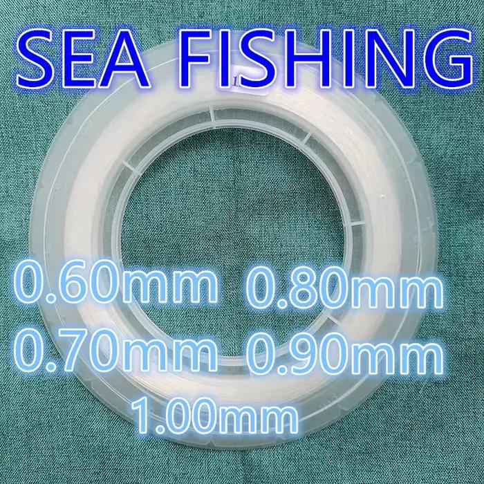 Fil de Pêche Japonais Nylon 100M Grand Diamètre 0.60 à 1.00mm Transparent pour Pêche en Mer