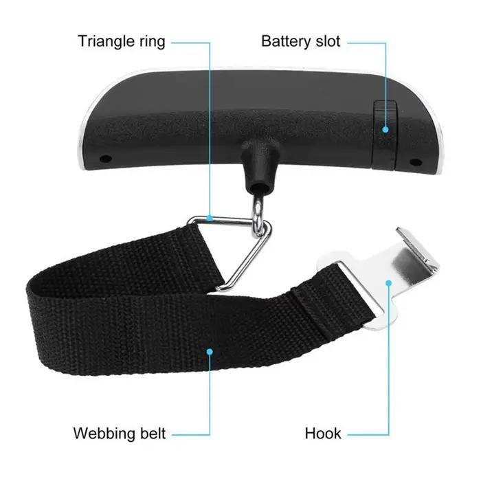 Balance numérique portable 10g-50kg écran LCD - pèse-bagages électronique voyage valise suspendue précis