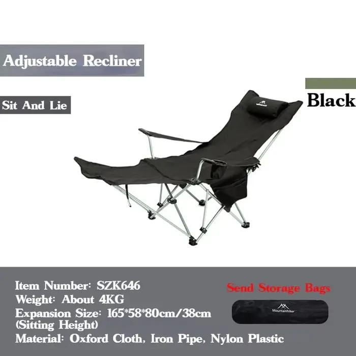 Chaise relax pliante outdoor portable ultra-légère dossier inclinable pour pêche camping étudiant