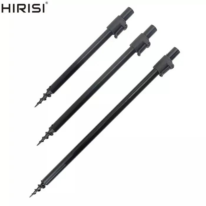 Support cannes Hirisi 2 pièces aluminium : rod pod stable pour pêche carpe depuis la berge confortable
