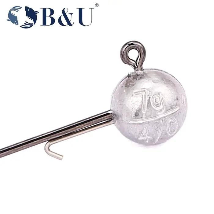 Têtes plombées B&U 3/0 4/0 haute résistance pour leurres souples, 5 à 21g pour pêche au