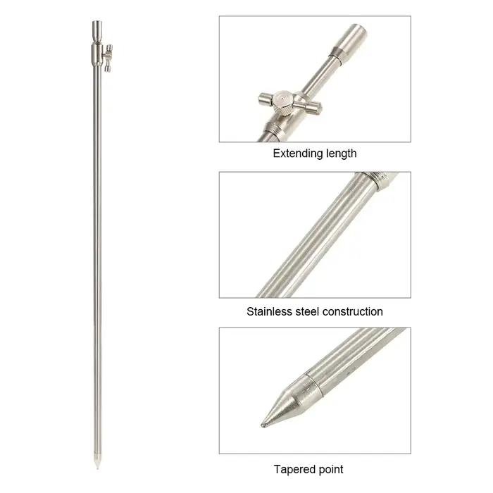 Tige de berge télescopique inox 55-100cm pour détecteur de touche carp fishing réglable et robuste