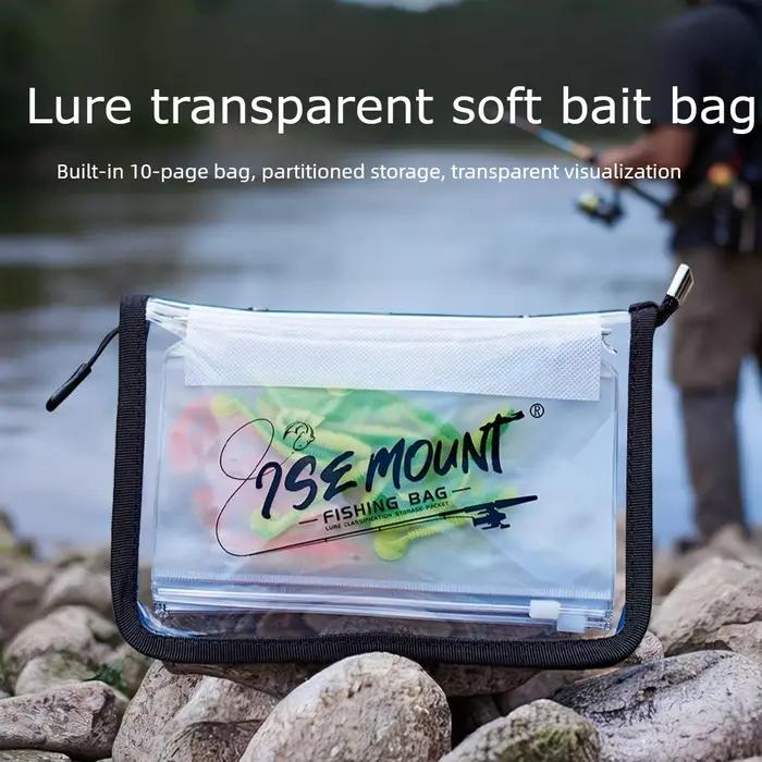 Sac de rangement PVC transparent pour leurres artificiels - Poche intérieure compartimentée étanche