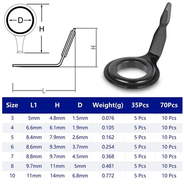 Kit réparation guides canne pêche micro guides pied simple spinning casting fly rod 0.076g-0.77g