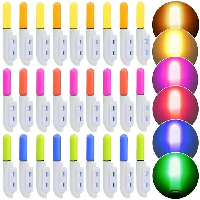 Bâton lumineux LED détachable pour canne à pêche nuit 5 couleurs alarme morsure étanche