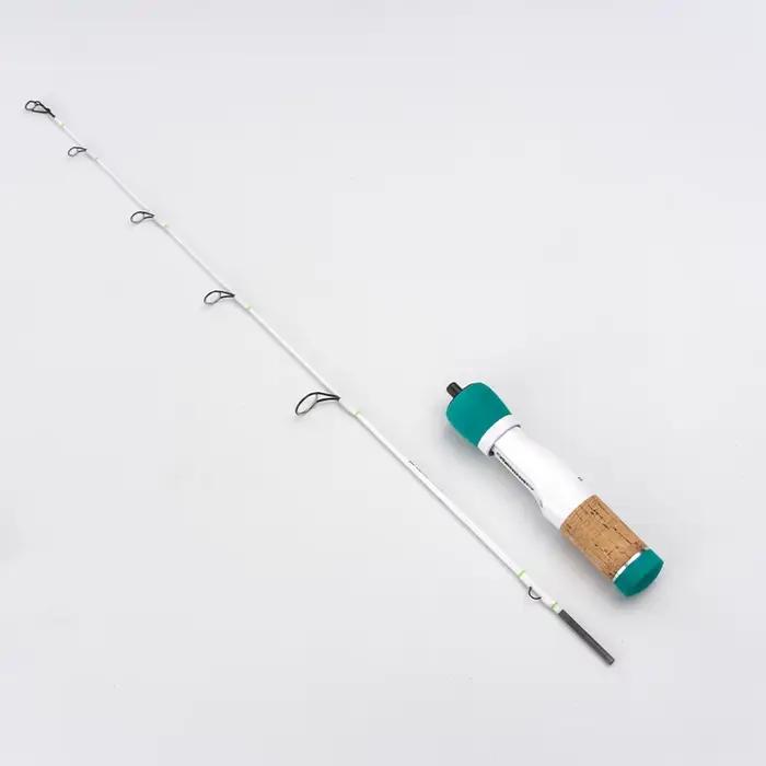 Canne à pêche glace carbone 64cm DEUKIO ultra-légère portable 2 sections pour pêche hivernale
