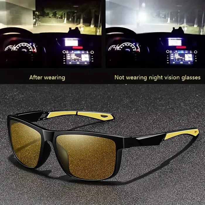 Lunettes de vision nocturne jaunes anti-éblouissement pour pêche et conduite - Protection UV complète