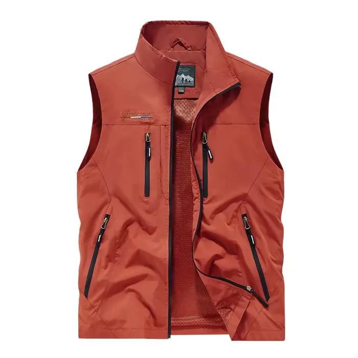 Veste utilitaire pêche photographe - Veste ample multi-poches pour pêche outdoor grande taille