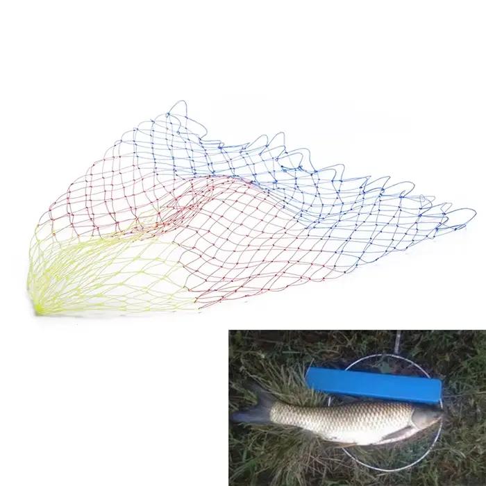 Filet de pêche pliable en nylon maille losange 5 tailles pour épuisette et pêche en rivière