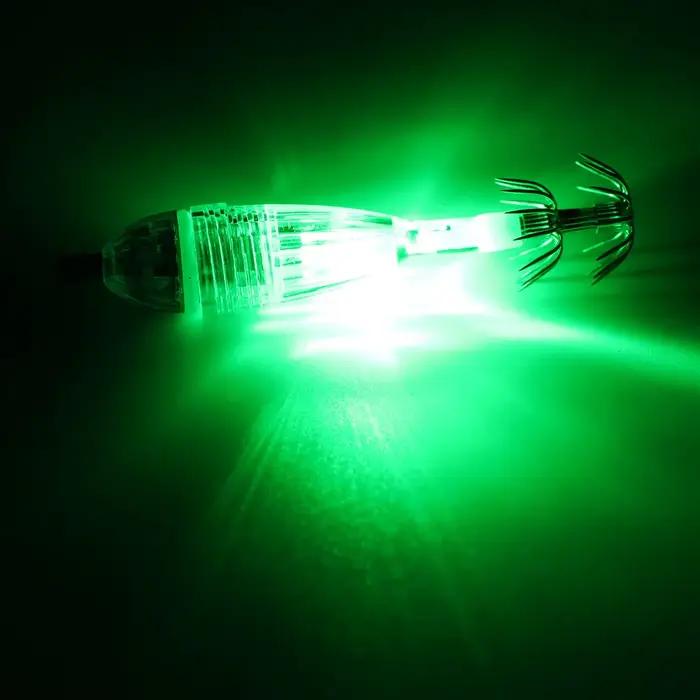 2 lumières de pêche avec hameçons LED clignotantes pour attirer calmars la nuit sous l'eau