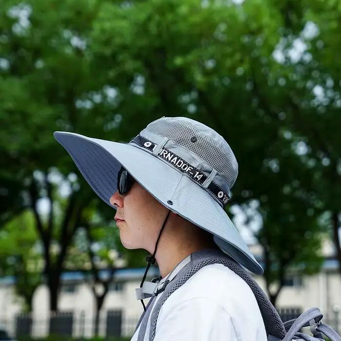 Chapeau de pêche homme femme été léger à mesh respirant avec protection UV pour randonnée et plage