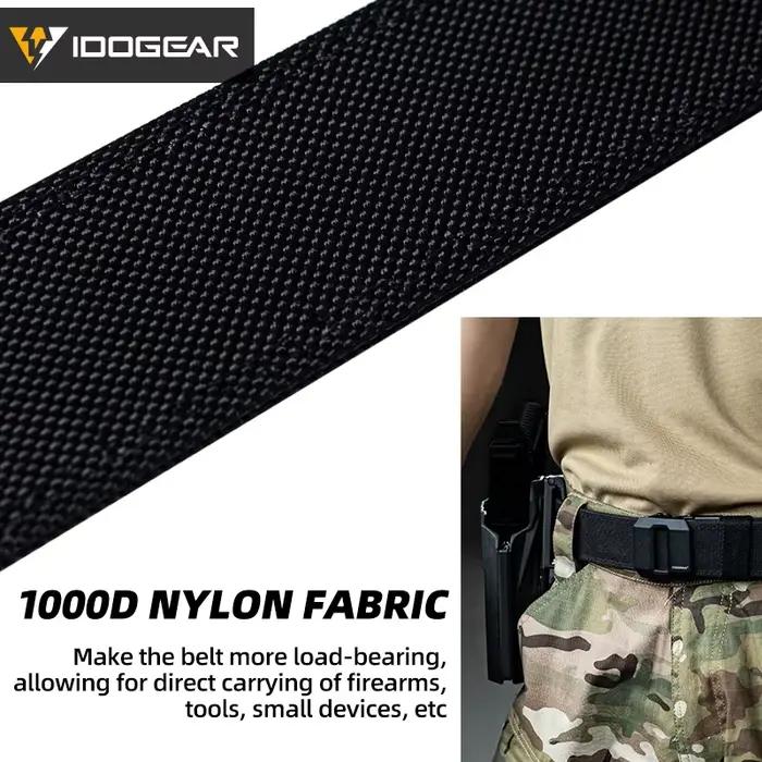 Ceinture tactique dure IDOGEAR 1.5" avec boucle automatique métal pour IPSC et pêche sportive
